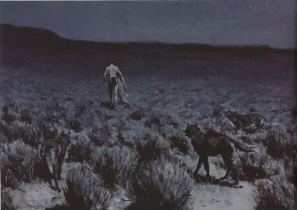 Frederic Remington Calling the Moose (mk43) oil painting image